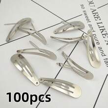 100pcs/Set Black 1.96 Inch Women Hair Clips - Suitable For Daily Styling, Braiding, Loose Hair, Bangs Fixing, Makeup And Bathing Multi-Functional Hair Accessories. - Black - View 9