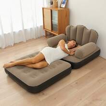 Giường sofa hơi PVC phủ nhung gấp gọn di động, sofa hơi đa năng chuyển đổi thành đệm hơi, phù hợp làm quà tặng ngày lễ - Nhiều màu - Xem 3