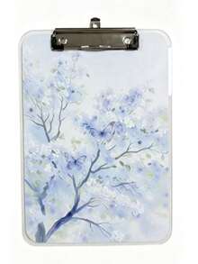 Blue Butterfly Floral Clipboard A4 Paper Folder With Metal Clip Cute Watercolor Flower Folder School Office Desk Storage Stationery Gift - Multicolor - View 6
