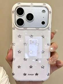 Cute Glitter Plaid Star Laser Glacier Pattern IMD Phone Case, Compatible With IPhone 18 Pro Max 18 Pro 17 Pro Max 17 Pro 17 16 Pro Max 16 Pro 16 15 Pro Max 15 Pro 15 14 Pro Max 14 Pro 14 13 Pro Max 13 Pro 13 12 Pro Max 12 Pro 12 11, Cute Shockproof Phone Case - Baby Pink - View 1