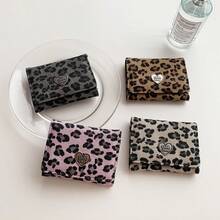 Vintage Y2K Leopard Print Card Holder, CoolGirl Heart Decor Accordion Multi-Slot Wallet - Multicolor - View 7