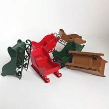 3 Colors Assorted Christmas Sleigh Holiday Desktop Decor Small Figurines, Festive Atmosphere Decoration Desktop Scene Arrangement Props - 6pcs Assorted Cars - View 6