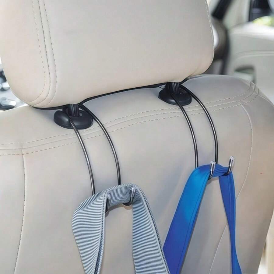 4pcs Stainless Steel Car Interior Hooks - A - View 1