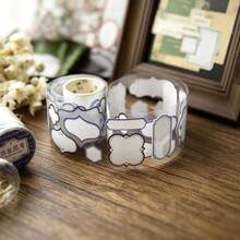 1 Roll Die-Cut Blank Label Frame PET Washi Tape, Minimalist Vintage Border Sticker Tape For Journal Scrapbooking DIY Craft, 6 Styles Optional - A - View 7