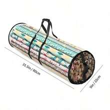 Multi-Color Wrapping Paper Storage Bag, Vertical Cylindrical Organizer With Transparent Window And Reinforced Handle, Waterproof And Dustproof Large Capacity, Suitable For Wrapping Paper, Ribbons, Bows And Handmade Crafts Ideal For Closet,Craft Room - Multicolor - View 18