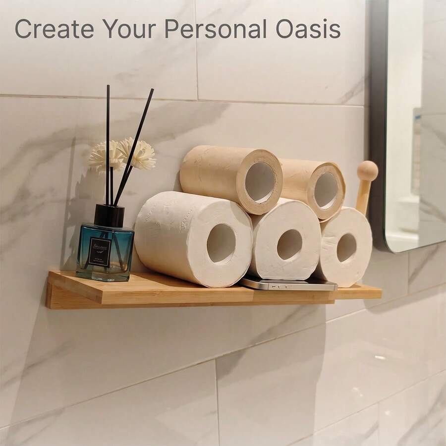 Rak Penyimpanan Tempat Tisu Toilet, Tempat Tisu Handuk Kamar Mandi, Rak Tisu Gulung Dinding Tanpa Pengeboran, Tempat Penyimpanan Ponsel Multifungsi, Tempat Tisu Toilet, Penyimpanan Dinding, Rak Penyimpanan Toilet Hotel/Homestay - View 1