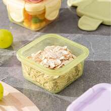 1-6 Pack Mini Food Storage Container Set, Kitchen Lunch Box Refrigerator Sealed Box, Rectangular Plastic Sealed Storage Box, Small Food Container, Multi-Functional Seasoning Box, 2 Oz Plastic Material, With Sealed Lid, Stackable - Multicolor - View 11