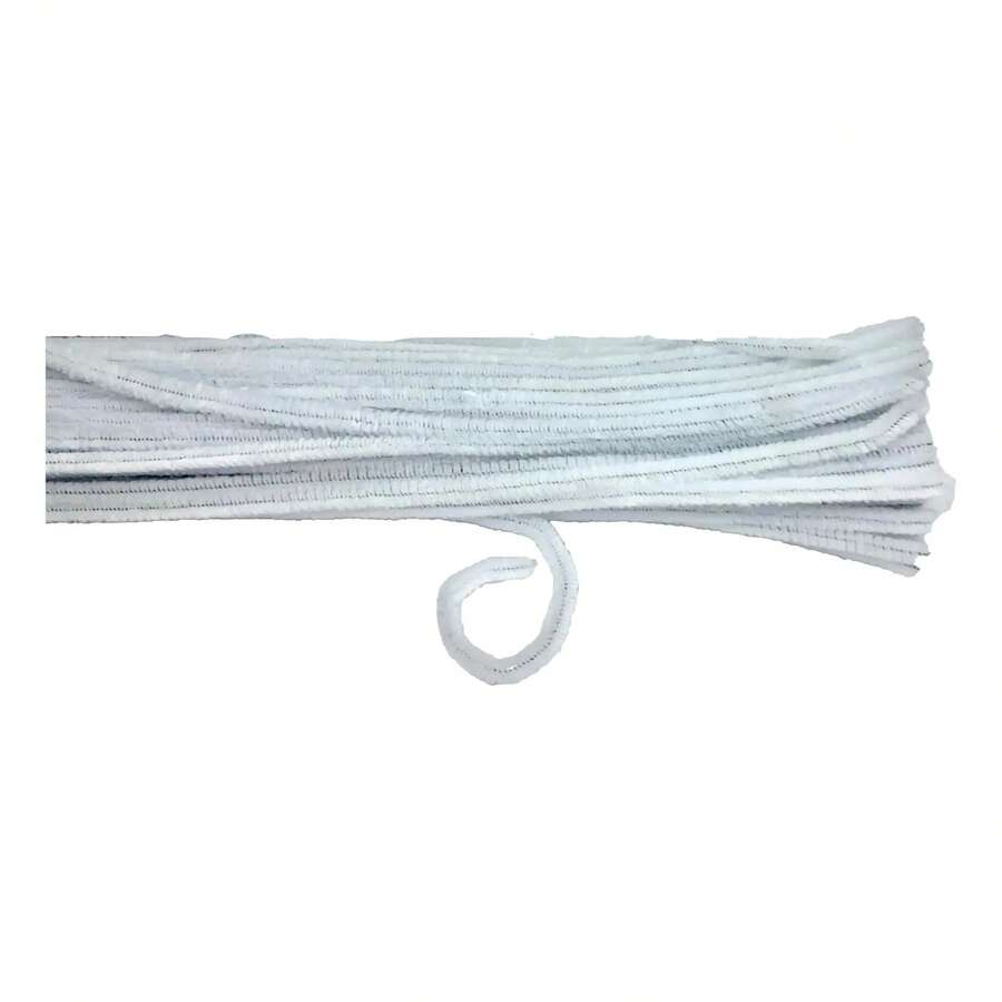 100 Chenille - Limpia Pipas Normal -manualidades = Full - 14 BLANCO - Ver 1