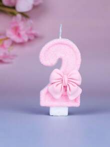 1pc-12pcs Straight Candles Creative Number Candles Cute Bowknot Birthday Candles Holiday Party Anniversary Cake Candles Pink - Pink - View 17