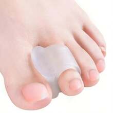 QKC 6pcs Transparent Soft Toe Separators, Comfortable Foot Care Pads, Suitable For High Heels And Sports Shoes Forefoot Cushions - Transparent White - View 4