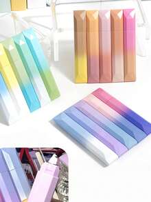 5pcs Dopamine Color Pen Shaped Correction Tapes, Unique Prism Design Smooth White Out Tape For Correcting Fix, Office Supplies, Back To School Gift - Multi Colors - View 2