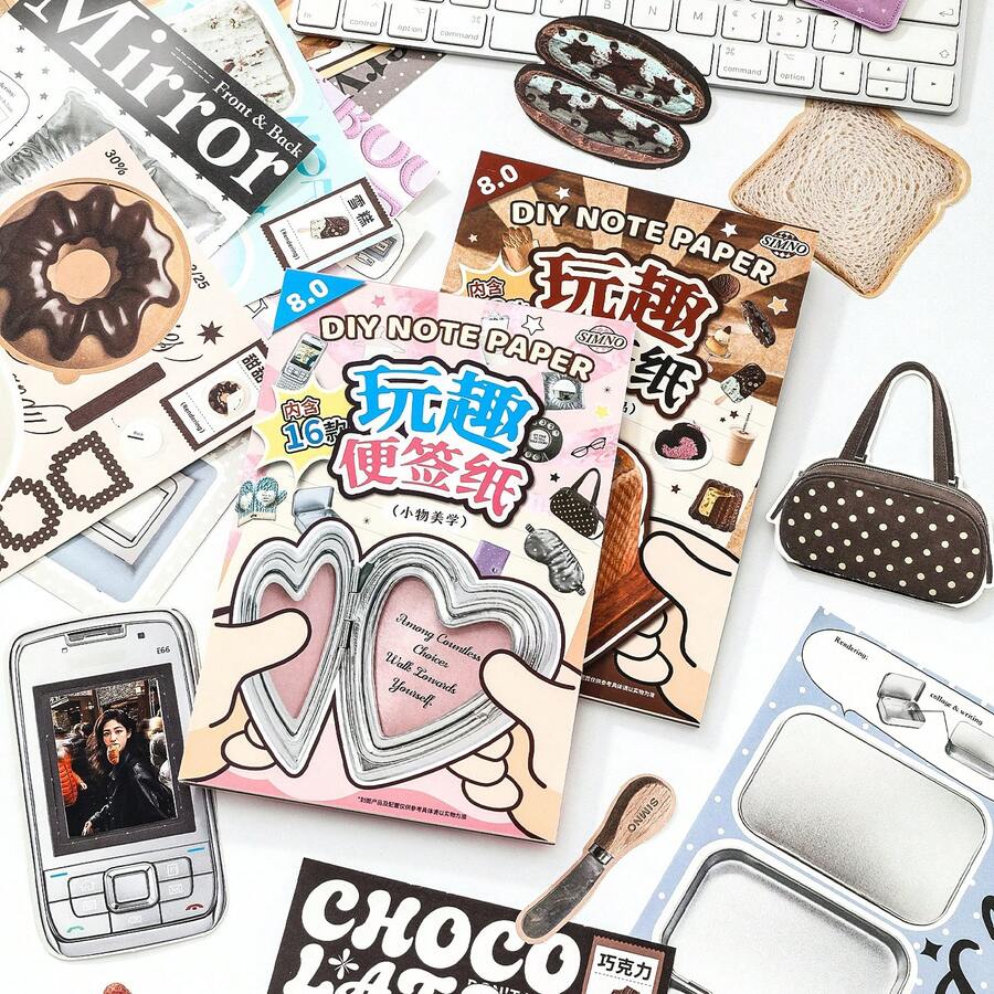 Fun Creative DIY Educational Quirky Personalized Memo Note Paper Material Notebook - one-size - View 1