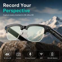Smart Translation Glasses, Supports Real-Time Translation Of 100+ Languages, Equipped With 8MP Camera, Can Play Music, Make Hands-Free Calls, Features Meeting Notes Function, Powerful Assistant For Social Networking, Suitable For Men And Women As Holiday Gift - View 3