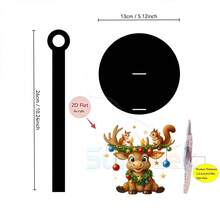 2D Flat Christmas Reindeer Print Paper Towel Holder, Acrylic Material Vertical Roll Paper Storage Rack, Kitchen Dining Table Decor Ornament, Easy Installation, Suitable For Christmas Holiday Party Home Room Decoration (Paper Not Included) - Multicolor - View 3