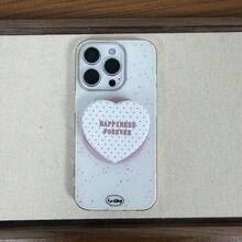 Pink Heart-Shaped Magnetic Phone Stand, Multi-Function Push-Pull Phone Back Stand, Desktop Telescopic Stand, Suitable For Magnetic Phone Cases - Pink - View 9