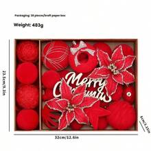 38pcs Christmas Decorations Ins European Style Flocked Christmas Flowers & Christmas Balls Set, Christmas Tree Ornaments - View 10