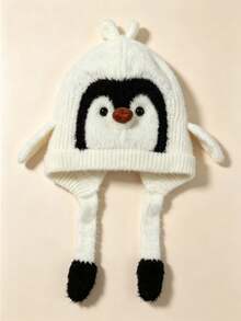 [Click To Sound] Penguin Hat Casual Round Top Style Winter Spring Ear Protection Essential Suitable For Parents And Children - Multicolor - View 10