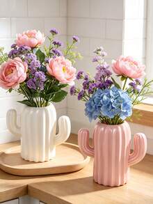 1pc Modern Creative Vase, 3 Colors Available, Unique Shape, Shatterproof, Suitable For Living Room, Dining Table, Can Hold Flowers, Fresh Flowers, Tulips, Home Decor Gift - Multicolor - View 1