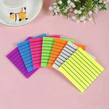7pcs Transparent PET Line Sticky Notes, Fluorescent Horizontal Line Adhesive Index Tabs For Students, Waterproof PET Fluorescent Indicator Stickers, Book Notebook Planner Marking Labels, Suitable For Boys And Girls, Student Office Reading Stationery, Gift Idea, Learning Reward - Color Series - View 7