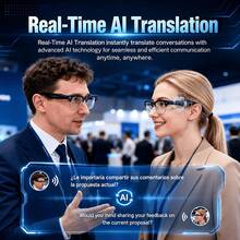 Smart Translation Glasses, Supports Real-Time Translation Of 100+ Languages, Equipped With 8MP Camera, Can Play Music, Make Hands-Free Calls, Features Meeting Notes Function, Powerful Assistant For Social Networking, Suitable For Men And Women As Holiday Gift - View 6