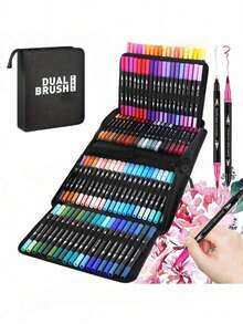 120/100/72/60 Colors Dual-Tip Marker Set, Watercolor Painting Pens, CD Box Packaging, Professional Sketching Pen Combination, Perfect Christmas, Halloween, Easter Gift - Sets - View 2