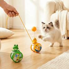 1pc Pet Toy Rolling Ball For Cats, Self-Entertainment Chewing Toy, Boredom Relief Biting Ping Pong Ball, Kitten Teaser Wand - Multicolor - View 3