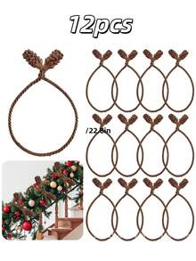 12 Pcs 20 Inches Christmas Garland Ties Christmas Decorative Twist Ties For Banister Reusable And Flexible Twist For Xmas Home Decorations Holiday Craft Wrapping - Multicolor - View 15