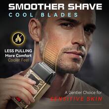 Hatteker 1pc Reciprocating Double Blade Hair Salon Oil Head Multi-Speed Adjustable Whitening Shaver Bald Head Clipper Electric Razor - Multicolor - View 10