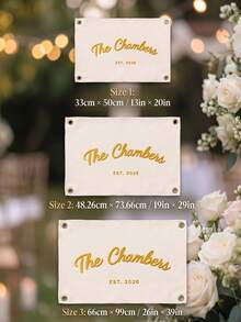 1pc Custom Text Wedding Guest Book Alternative, Embroidered Last Name Pennant Flag, Keepsake Wedding Sign, Personalized Wall Art, Wedding Banner - Multicolor - View 7