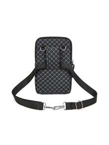Vintage Floral Multifunctional Waist Bag For Men's Outdoor Cycling, Portable Mobile Phone Bag, Multi-Layer Zipper Storage, Lightweight Crossbody Bag - Black - View 3