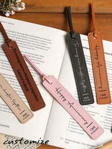 Customized Leather Bookmark Gift, Personalized Leather Bookmark Gift, Gift For Him & Gift For Her, Gift For Book Lovers, Anniversary Mother's Day Gift - Multicolor - View 1