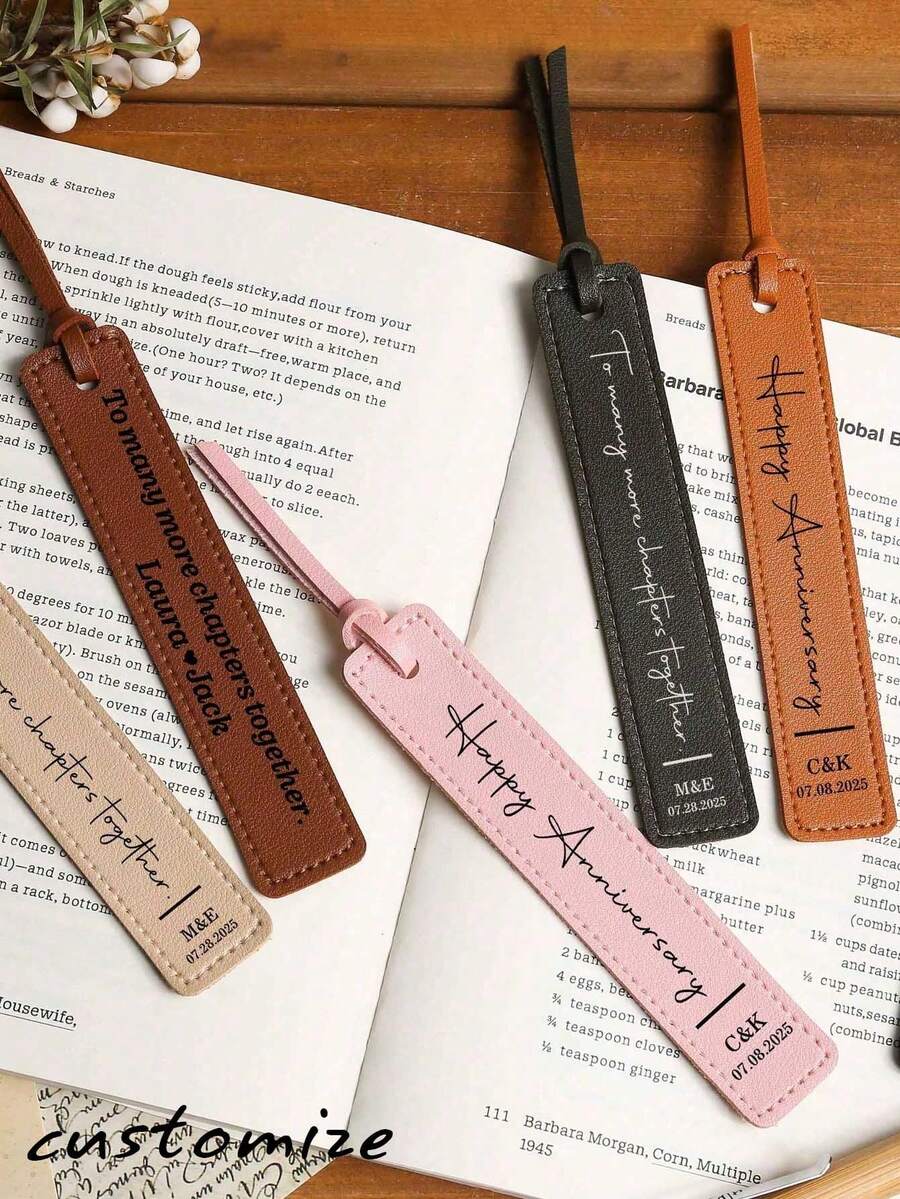 Customized Leather Bookmark Gift, Personalized Leather Bookmark Gift, Gift For Him & Gift For Her, Gift For Book Lovers, Anniversary Mother's Day Gift - Multicolor - View 1