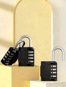Heavy Duty Waterproof Metal Padlock 4-Digit Combination Lock - Anti-Theft Lock, Suitable For Home, Gym, Locker, Luggage, Boat And Cabinet - Easy To Use Key Lock (Padlock Only) - A - View 2