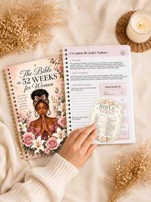 1pc A5 52-Week Bible Study Planner For Women With 3 Bible Verse Stickers, Scripture Reading & Reflection Journal, Bible Study Materials, Halloween Notebook, Nurse Essentials, Office Decor And Accessories - A - View 5