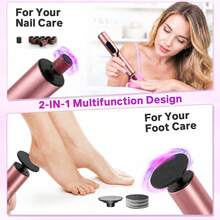 Foldable Electric Foot File, Rechargeable Handheld Foot Callus Remover, 9-Speed Adjustable, Multi-Function Personal Foot Polisher, Portable Callus Removal Tool For Home And Nail Salon, Foot Care Tool For Men And Women - Multicolor - View 3