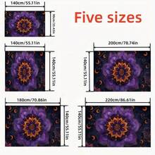 2D Flat, 1pc Soft, Fashionable And Beautiful Purple Mandala Pattern Tablecloth, Dining Table/Coffee Table/Desk/Coffee Table, Picnic/Outdoor Dining Table/Camping Dining Table, Exquisite Lifestyle, Home Fabric - A - View 4