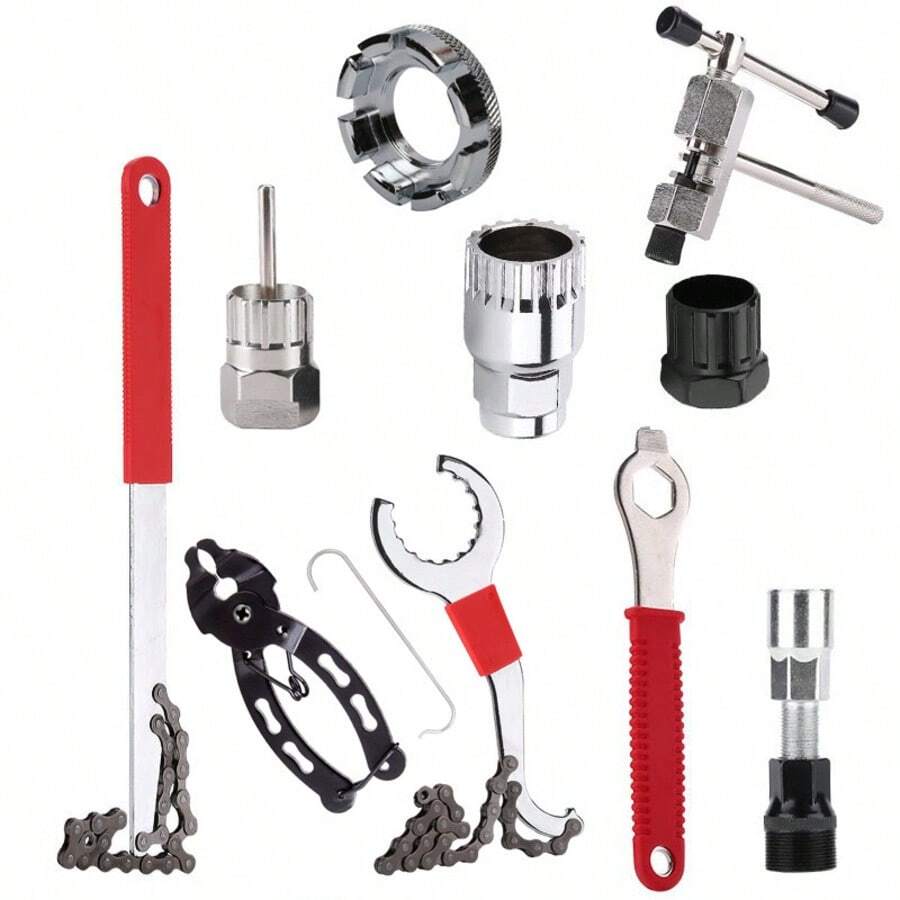 A Set Of Cycling Repair Tools Bicycle Repair Kit Central Axle Flywheel Disassembly Chain Crank Disassembly Multi-Function Combination Set