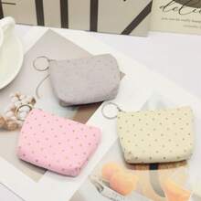 Women's Small Corduroy Coin Purse With Zipper Key Ring Jewelry & Coin Storage Fashion Student Gift - Multicolor - View 7