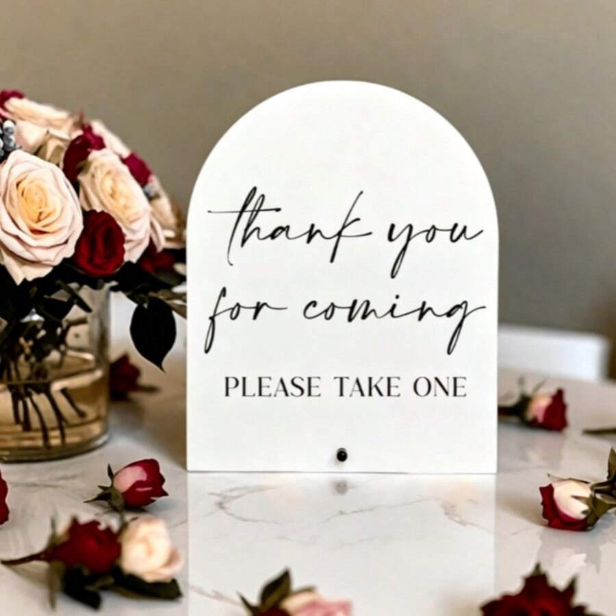 Wedding Table Sign, "Thank You For Coming", Acrylic Material, With Stand, Minimalist Wedding Favor, Bridal Shower, Wedding Banquet And Various Event Party Supplies - A - View 1
