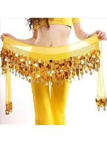 Belly Dance Sequin Tassel Skirt, Fashionable Belly Dance Waist Belt Skirt - Multicolor - View 4