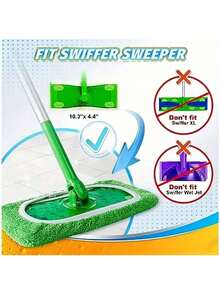 2/4/6/8-Piece Reusable Green Mop Pads Replacement Pack - Suitable For - Washable Microfiber Wet And Dry Mop Pads Compatible With Sweeping Mop, Perfectly Suitable For Cleaning Surfaces And Hardwood Floors (Excluding The Mop Itself) - A - View 6