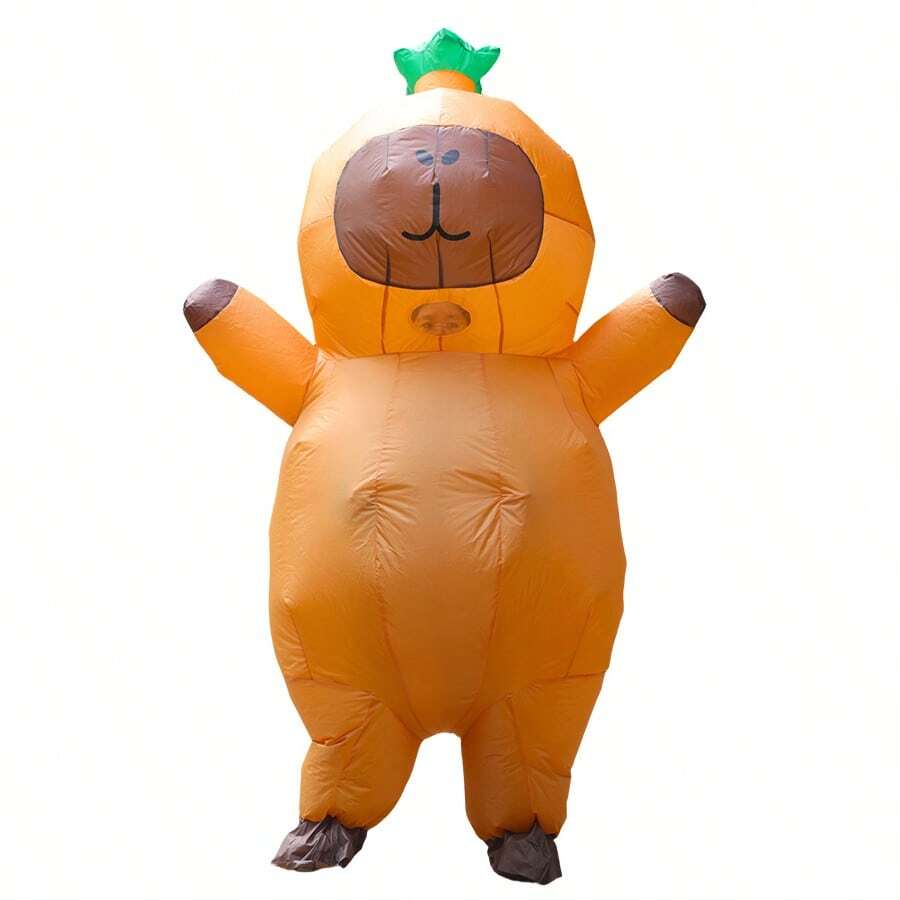 Cartoon Capybara Costume Inflatable For Adult Fancy Halloween Cosplay Party Dress Performance Inflated Garment Air Blow Suit - Multicolor - View 1