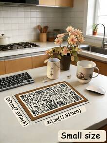 SANJIANGDI 1pc Retro Floral Tile Style Pattern Kitchen Mat, 3.5 Mm Soft Rubber That Absorbs Water And Is Easy To Clean. Suitable For Corridors, Bathrooms, Living Rooms, Outdoor Door Mats, And Toilets. Useable Throughout The Year And For Various Holidays. - Multicolor - View 14