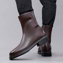 Men's Cowboy Boots Men's High Top Leather Cowboy Boots Men's Ankle Western Boots Men's High Cut Leather Boots Men's High Top Leather Motorcycle Boots - Brown - View 9