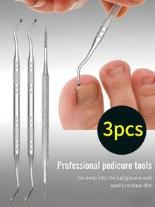 3-Piece Professional Foot Care Tool Set: Nail Groove Scraper, Nail File, And Toe Nail Lifter - Non-Slip Design, Firmly Fixes Nails, Suitable For Manicure And Pedicure, Precise Trimming And Removal, Durable Nail Care Tools, For Home And Salon Use, Nail Technician Supplies, Fashionable Metal Surface, High-Quality Structure - Multicolor - View 12
