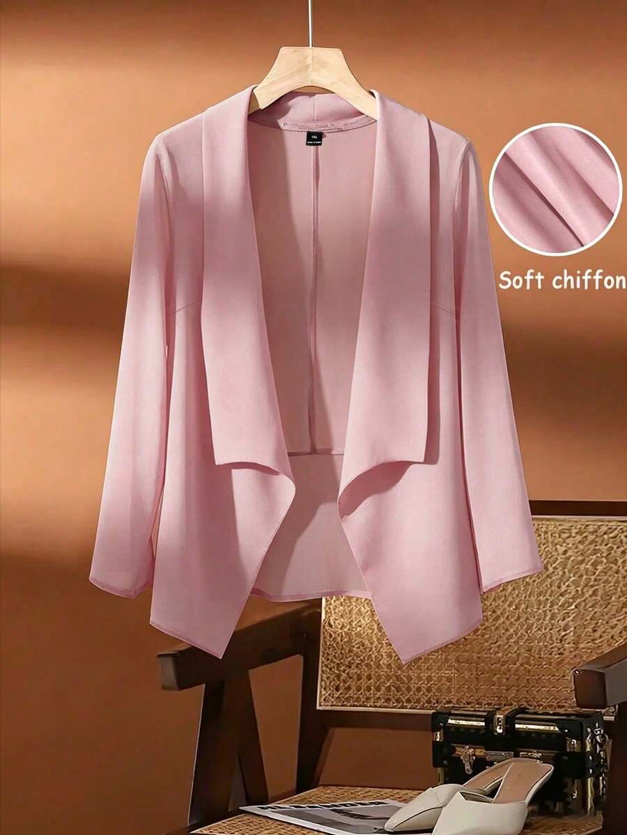Plus Size Lightweight Cardigans - Pink - Übersicht 1