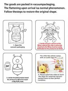 Anti-Fall Baby Head Protection Pad (Backpack Style) - "Little Bee" Baby Head Pillow; Equipped With Adjustable Shoulder Straps, Provides Head Protection. - Yellow - View 6