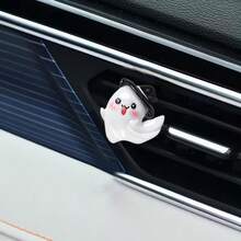 Halloween Cute Ghost Air Vent Decor Clips 2pcs Cartoon Ghost Shaped Car Interior Decoration Clips Fit Air Conditioning Vent Holiday Car Interior Modification Accessory - Halloween Ghost Air Vent Decor Clip - View 5