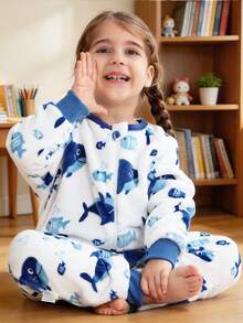 1Pc Cartoon Love,Animal Flannel Long Sleeve Zipper,Cute,Comfortable And Neutral Baby Product,Suitable For Daily Use In Autumn And Winter,Birthday Gift - Multicolor - View 9