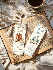 Customized Personalized Bookmarks With Tassel Decor, Suitable For Anniversary, Back To School, Family And Children Gifts, Ideal Souvenir For Book Lovers, Baptism And Bridal Shower Invitation Favors - Custom Bookmarks - View 4